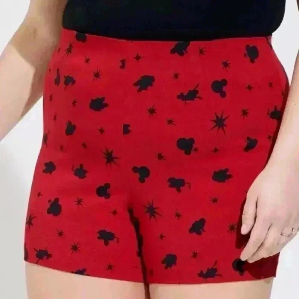 Torrid Disney Mickey Mouse & Friends Americana Pull On Shorts Red